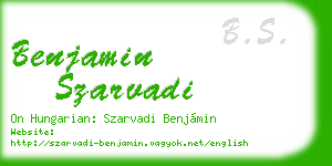 benjamin szarvadi business card